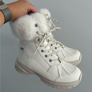 Women's UGG Yose Fluff White Fur-Lined Boots